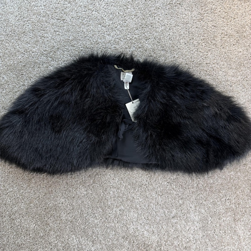 A New Day Scarf Shawl Wrap Womens One Size Black Faux Fur Neck Warmer Stole